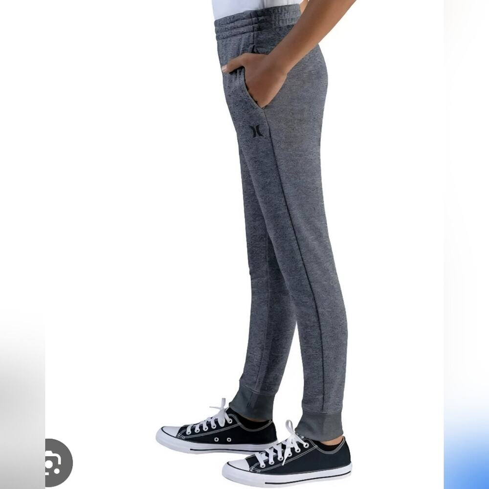 Hurley French Terry Solar Kids Gray Jogger Pants Sz. 14/16 #1900